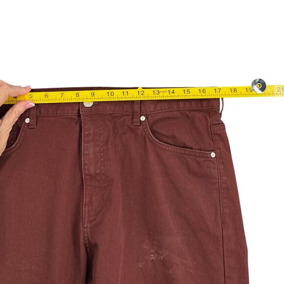 H&M Maroon Rust Five Pocket Slim Fit Distressed Casual Jeans US 33 x 31 - Picture 4 of 7